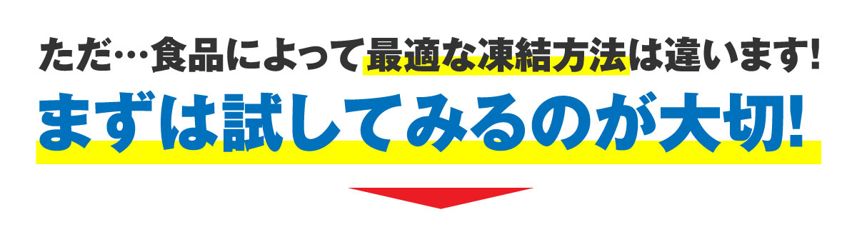 ただ…食品によって最適な凍結方法は違います！　まずは試してみるのが大切！