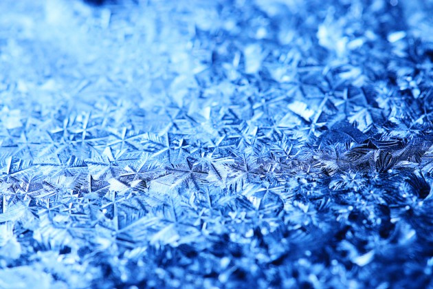 texture ice crystals blue cold background