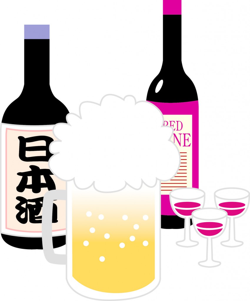ビール、日本酒、ワイン