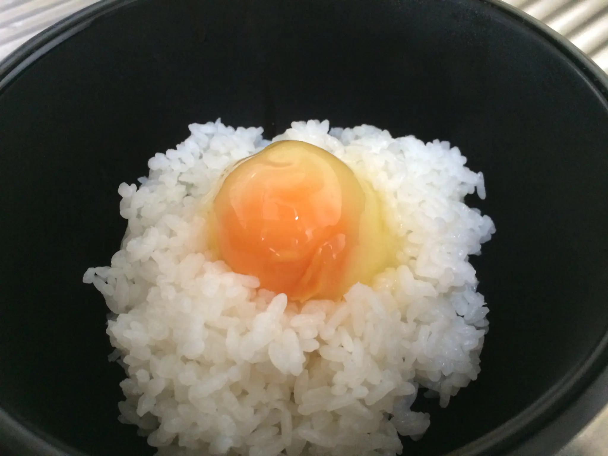 Egg-cooked rice with soft-boiled egg