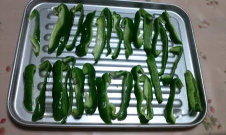 Freezing green peppers