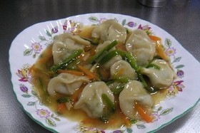 Chinese-style sauce using frozen boiled dumplings