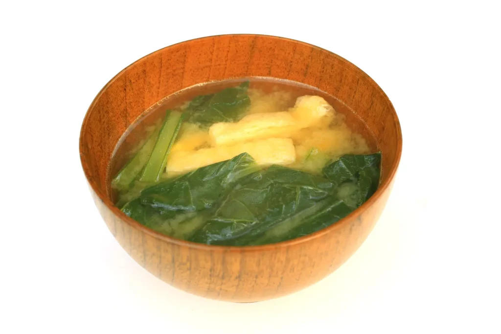 Komatsuna miso soup