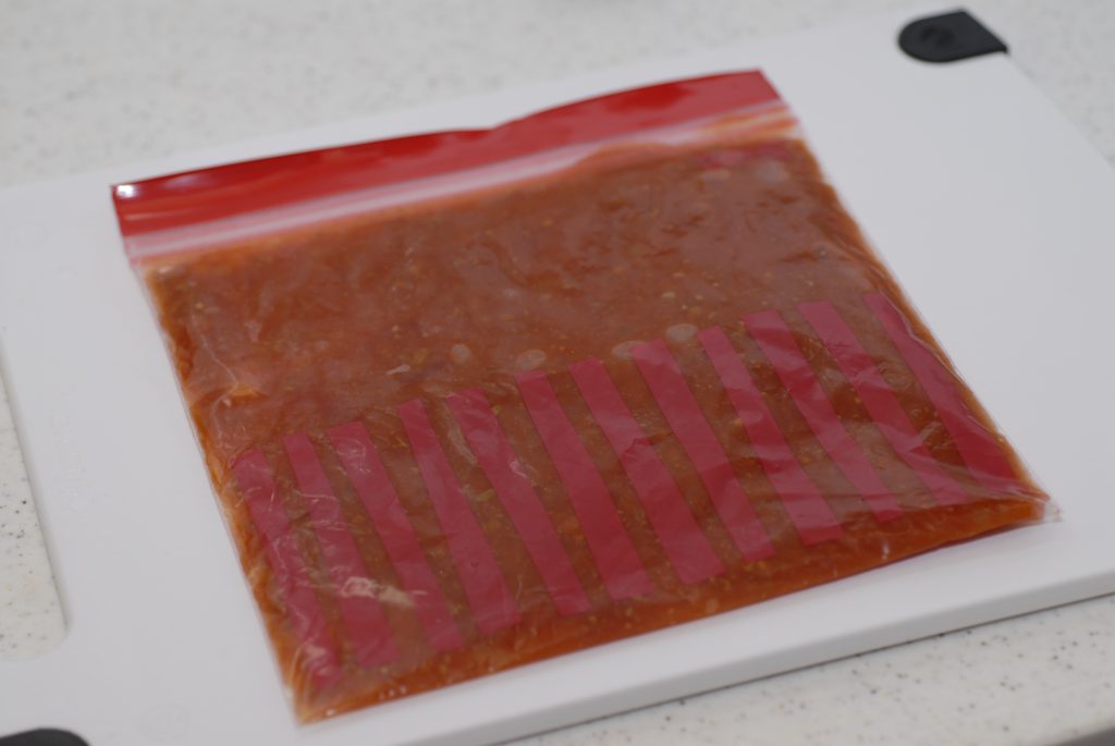 Freezing preservation of meat sauce