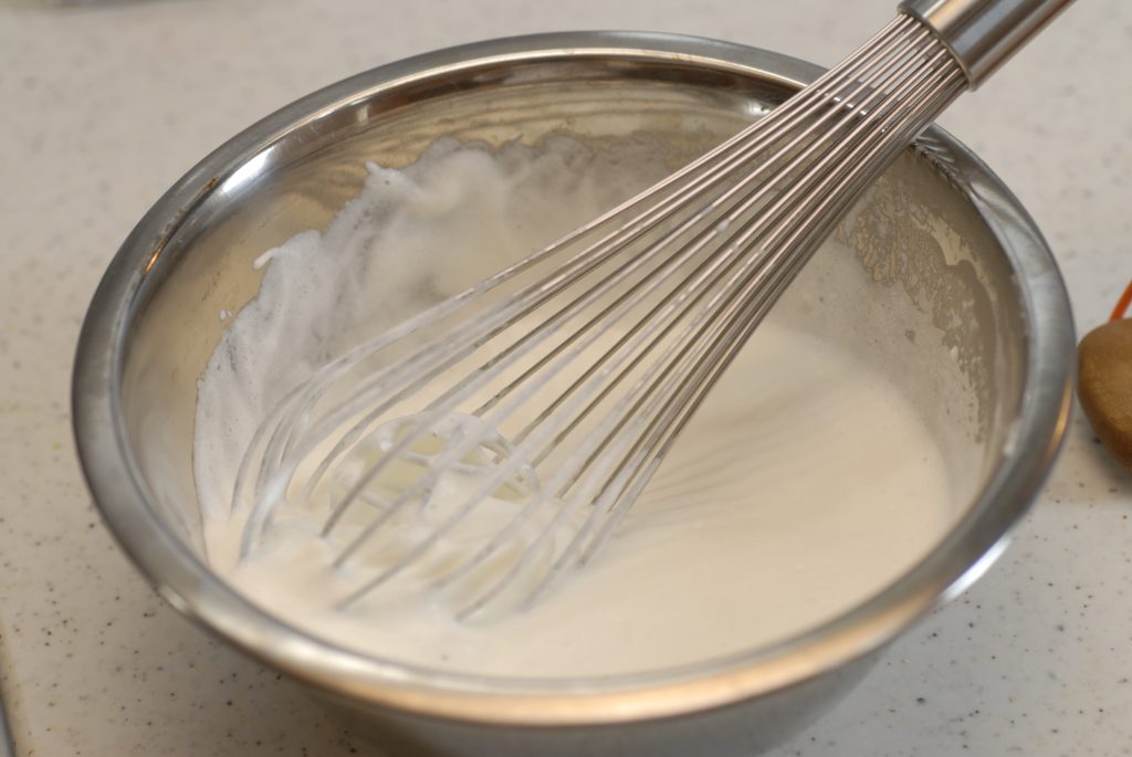Freeze fresh cream after whipping it