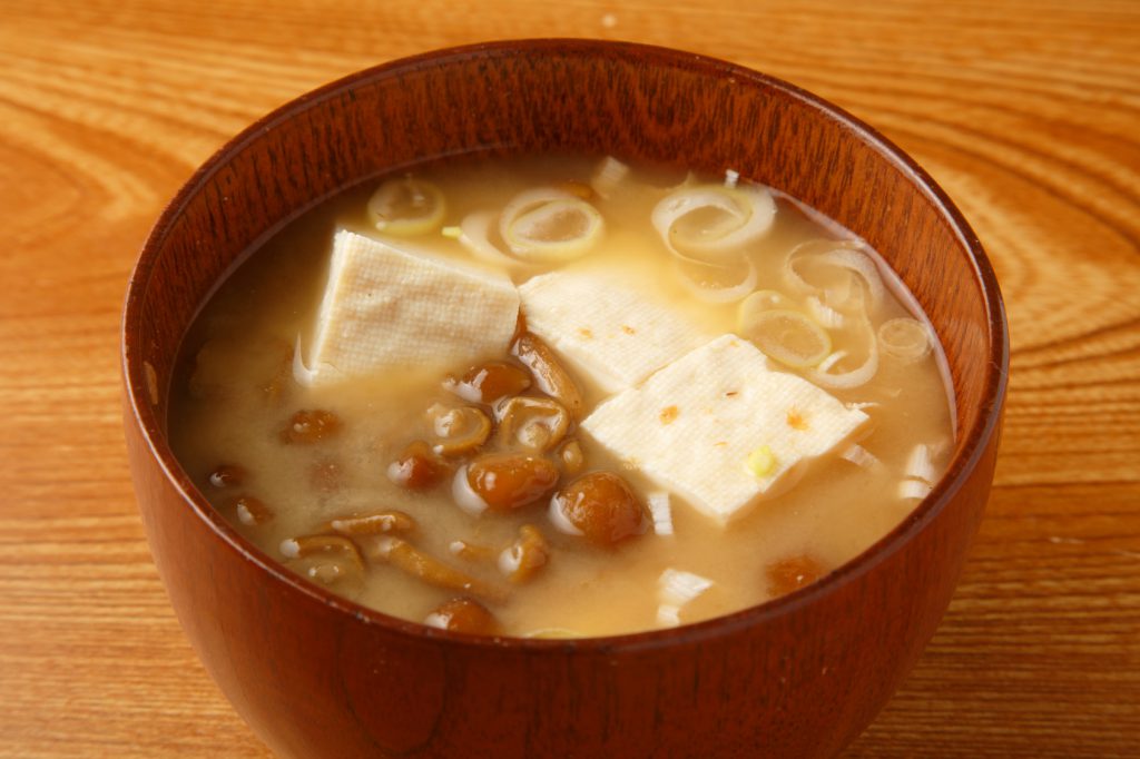 Frozen nameko miso soup
