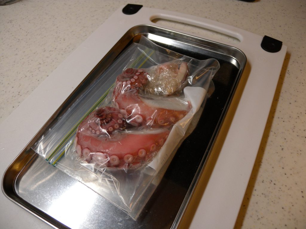 Freezing preservation of octopus