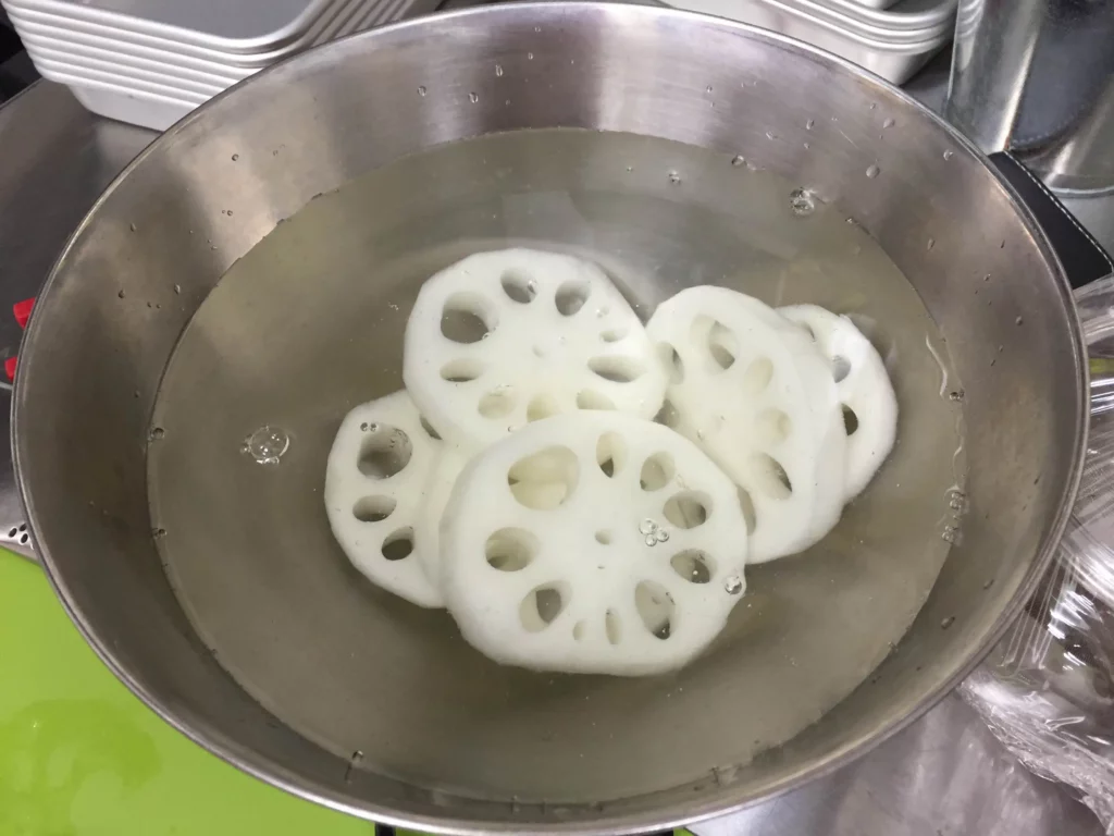 lotus root exposed to water