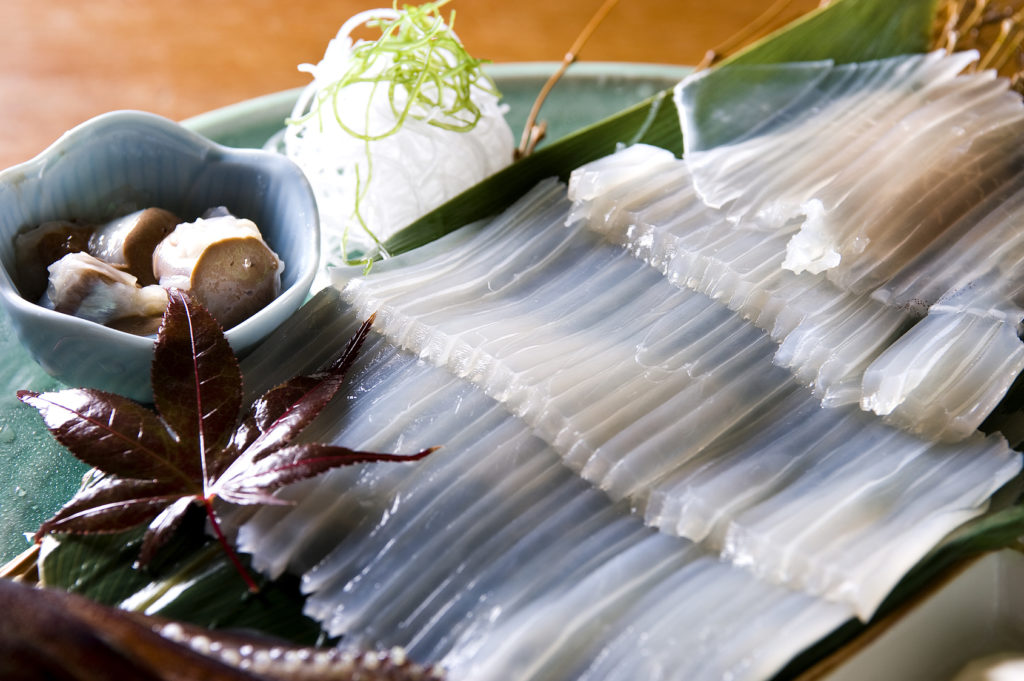 Squid sashimi and anisakis