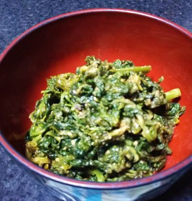 Celery leaves and miso kinpira