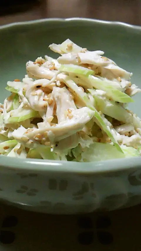 Celery and chicken fillet with mayonnaise