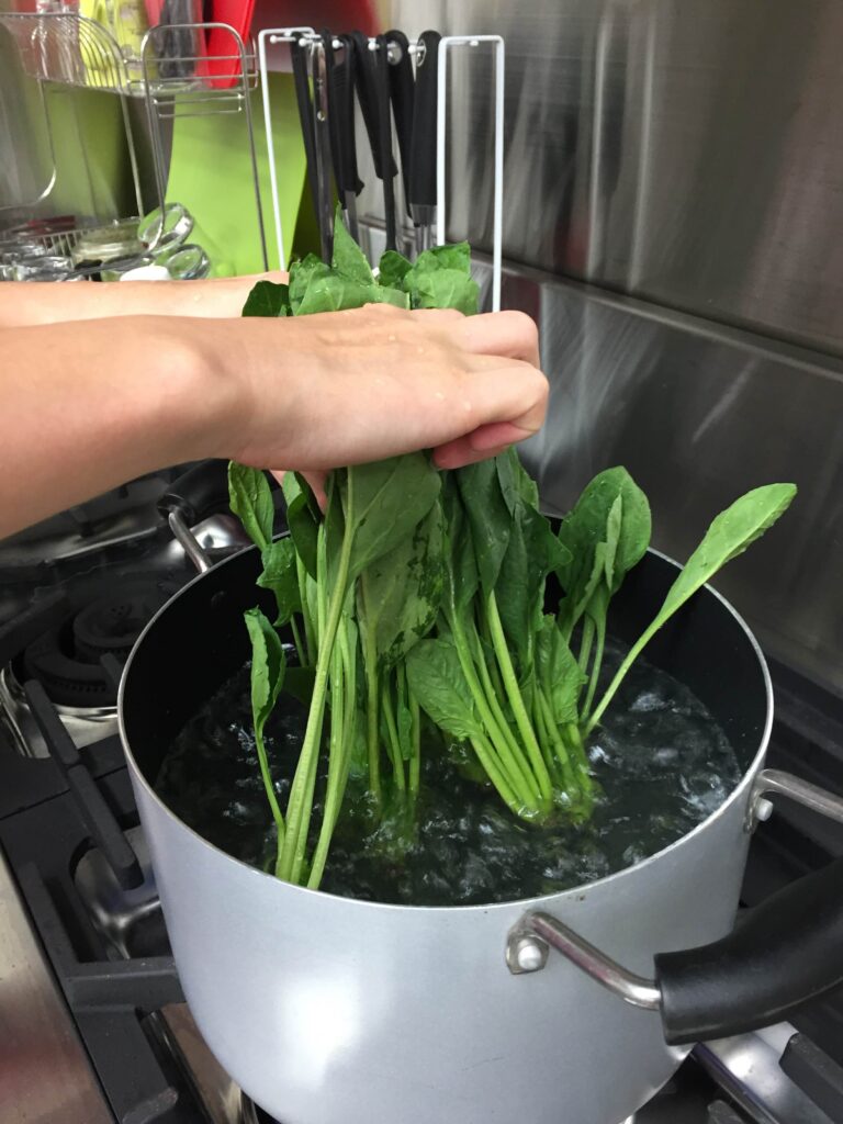 Boil the spinach