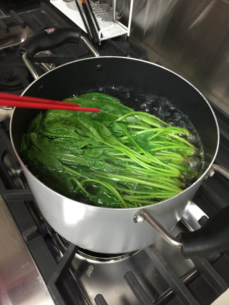Boil the spinach