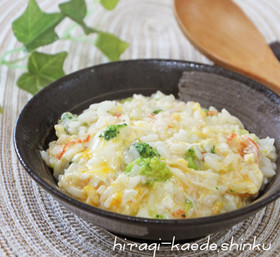 Radish and green onion egg porridge