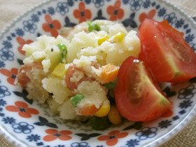 Easy ♡ Beautiful potato salad with mixed vegetables